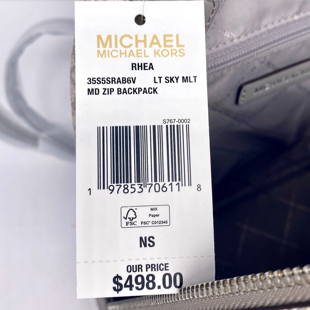 Michael Kors Light Blue and Beige Women's Backpack - Picture 9 of 9